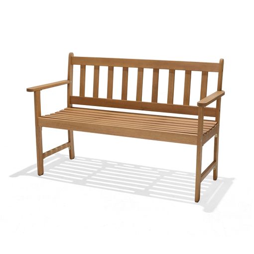 Sunfun Banco de jardín Saale (Ancho: 122 cm, Madera dura, Marrón natural)