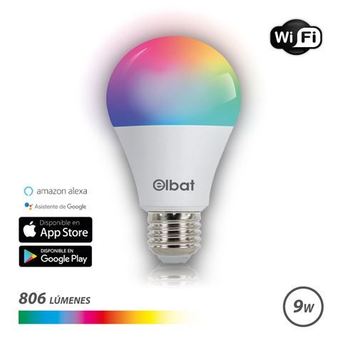 Bombilla inteligente B22 E27 con WiFi, lámpara LED RGB de 15W