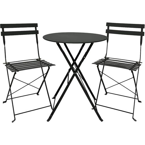 Economía caliente recibo Conjunto De Mesa + 2 Sillas Plegables, Balcón/terraza. Color Gris Antracita  con Ofertas en Carrefour | Ofertas Carrefour Online