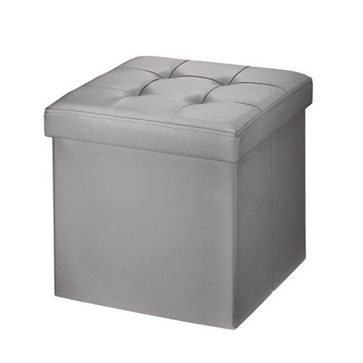 Puf Cubo Tipo Otomanotapizado En Polipiel Asiento Reposapies Individual +  Almacenamiento 38 X 38 X 38 - Gris con Ofertas en Carrefour