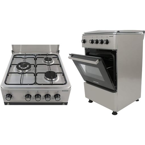 Cocinas De Gas Con Horno Cgs-50b Milectric (3 Fuegos, Blanco, Cocina  Independiente, Placa + Horno, Kit Gas Natural, Doble Puerta Vidrio Horno,  Quemadores Con Seguridad) con Ofertas en Carrefour