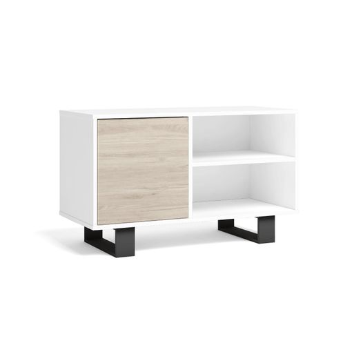 Mueble TV 2 pzas madera contrachapada blanco roble 80x35x36,5cm