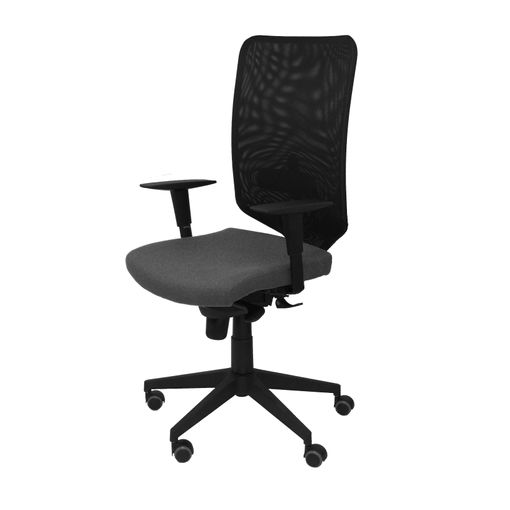 Silla Oficina Respaldo Malla Negra / Asiento Tapizado Gris