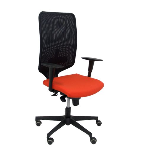 Silla de oficina respaldo red, asiento tapizado