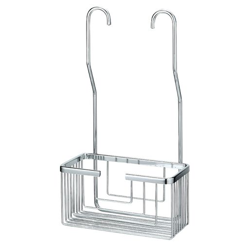 Cesta rectangular para ducha fabricada en acero inoxidable de acabado  blanco mate Luna Llavisan