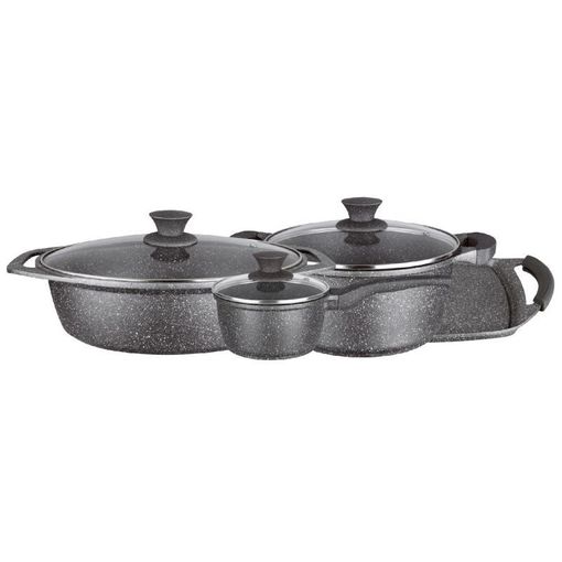 Batería de cocina Bra Color Steel gris 4 Piezas