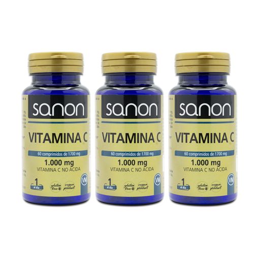 Pack 3  Vitamina C 60 Comprimidos  Sanon