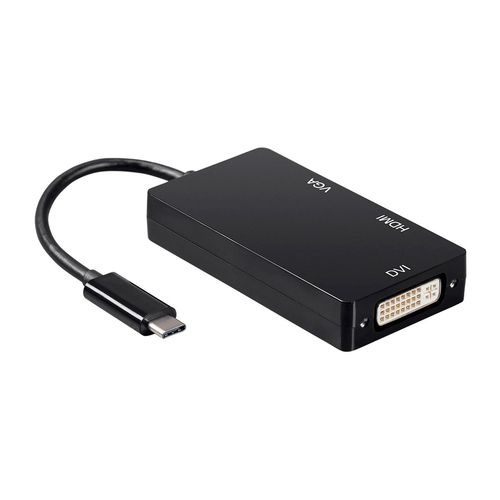 AISENS - Conversor USB-C a VGA/HDMI 4K, USB-C/M-VGA/H-HDMI/H, Gris