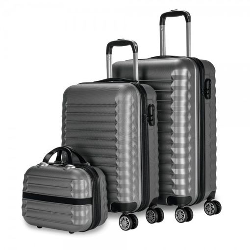 Set de 3 Maletas para Viaje con Ruedas Multidireccionales Dorado -   