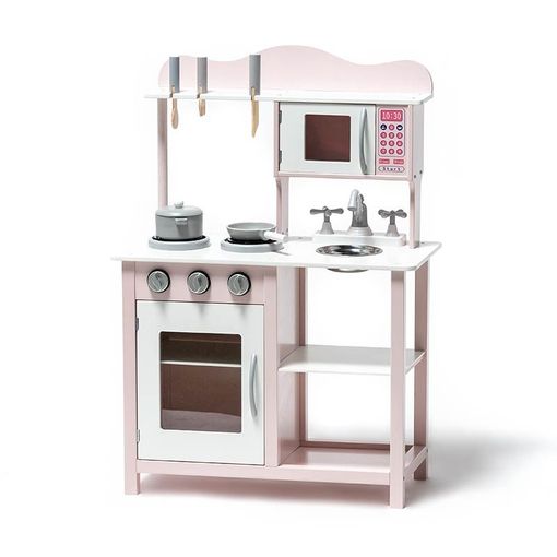 Cocina De Madera Para Niños Con Accesorios Rosa - Cocinas