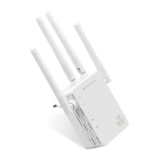 Extensor WiFi, amplificador WiFi, repetidor WiFi, cubre hasta 3000 pies  cuadrados y 40 dispositivos, 4 antenas de cobertura completa de 360°