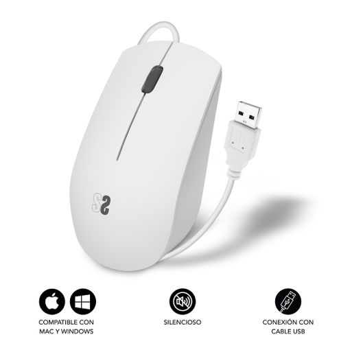  Ratón con cable, mouse óptico silencioso con cable USB, puerto  USB de 1200 DPI, diseño ergonómico, Plug and Play, mouse de computadora  para computadoras portátiles de escritorio (negro) : Todo lo