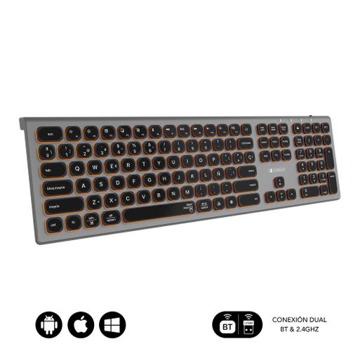 Para Surface Pro Type Cover teclado portátil 7 colores retroiluminación USB  C recargable negro inalámbrico BT teclado con panel táctil