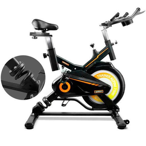 Bicicleta Spinning Estática Indoor Alpine 7500 Muelles Inercia 15kg Consola  Gridinlux