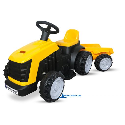 Tractor Electrico Peketrac 4000 Con Remolque Amarillo Pekecars