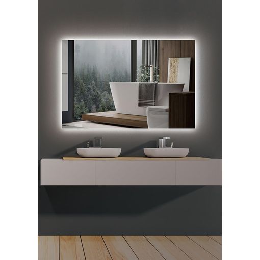 Espejo de Pared LED Ovalado 80 x 50 cm para Baño Retroiluminado