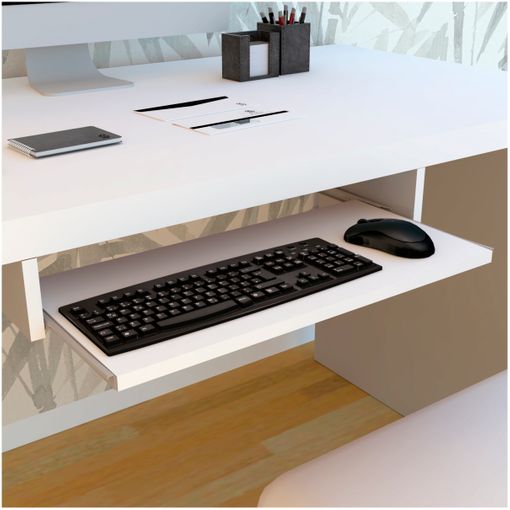 Portateclado Bandeja Extraíble De Madera Henor Keyboard 70 X 31 X 11 Cm -  Blanco con Ofertas en Carrefour