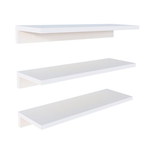 Conjunto 3 Baldas Paredde Madera Henor Forma L 65 X 17 X 7.5 Cm - Blanco.  con Ofertas en Carrefour