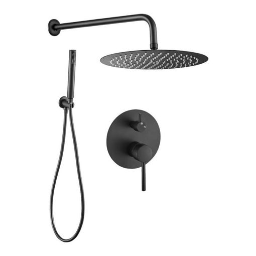 Conjunto De Ducha Empotrada Monomando A Pared Tilso Negro Mate 20 Cm X 20  Cm con Ofertas en Carrefour