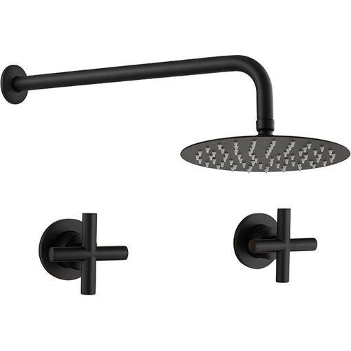 Conjunto De Ducha Empotrada Monomando A Pared Tilso Negro Mate 20 Cm X 20  Cm con Ofertas en Carrefour