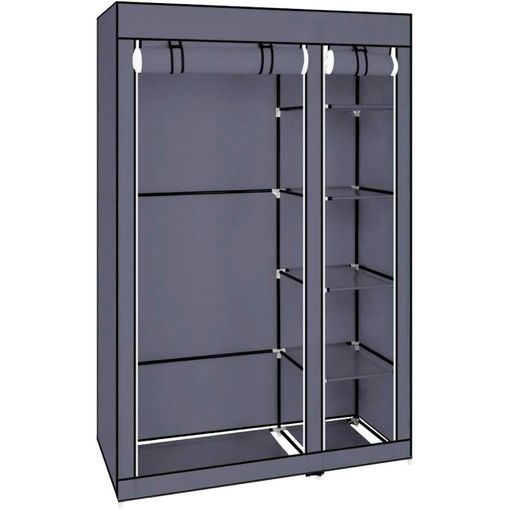 Armario Vestidor De Tela Con Puertas De Cremallera Nyana Home Medidas  170x110x45cm Negro con Ofertas en Carrefour