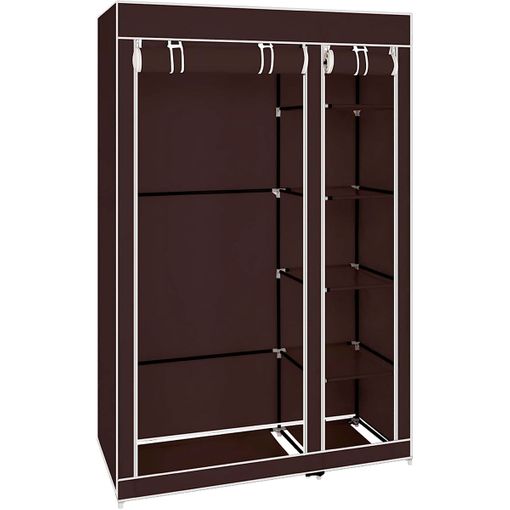 Armario Vestidor de Tela Con Puertas de Cremallera y Bolsillos Laterales  Nyana Home Medidas 170x167x45cm Negro