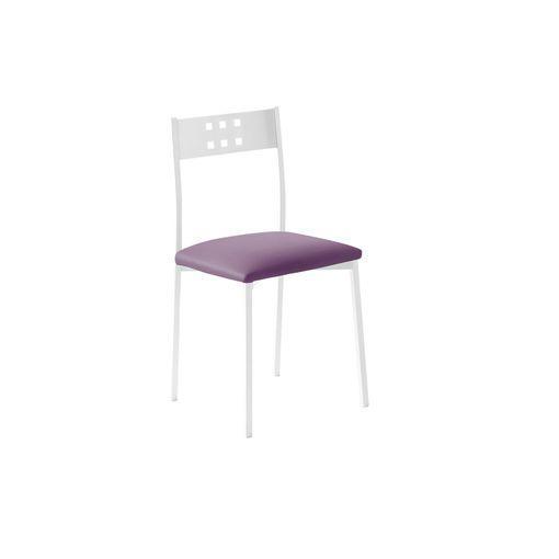 Pack 4 Sillas Cocina - Modelo Xara White - Asiento Polipiel Morado -  Estructura Metal con Ofertas en Carrefour