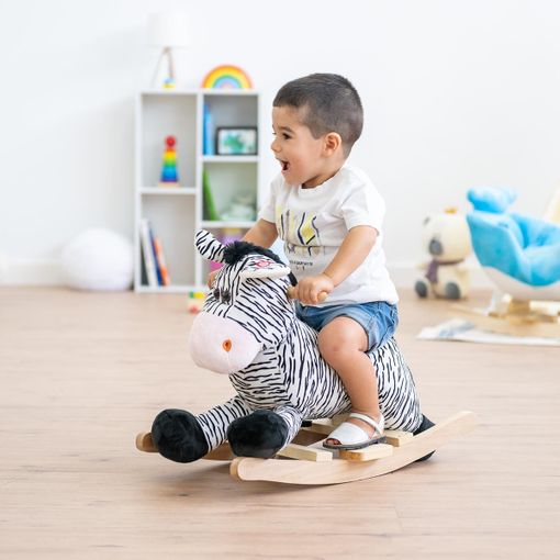 Balancín De Madera Cebra - Caballo Balancín De Peluche Para Niños Y Bebés  con Ofertas en Carrefour