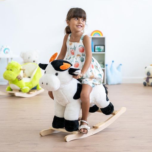 Balancín De Madera Vaca - Caballo Balancín De Peluche Para Niños Y Bebés  con Ofertas en Carrefour