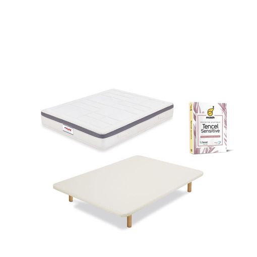 Pack Base Tapizada Tapiflex Flex Beige 90x190 + Colchón Viscogel Enzo  Firmeza Alta con Ofertas en Carrefour