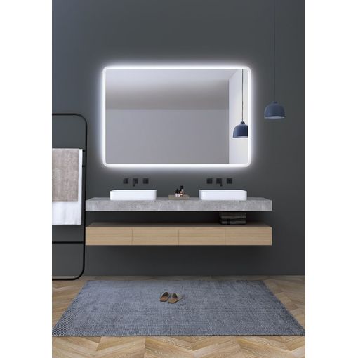 Espejo De Baño Rectangular, Espejo Decorativo Con Luz Led Rectangular, 120  Cm X 80 Cm con Ofertas en Carrefour