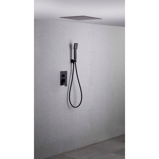 Comprar Conjunto de ducha /bañera empotrada pared negro mate de 3 vías  online