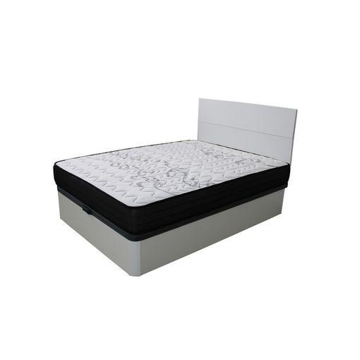 DHOME Cabecero de Polipiel Capitoné 135x115cm con Patas Camas 120/135 -  Blanco Hueso