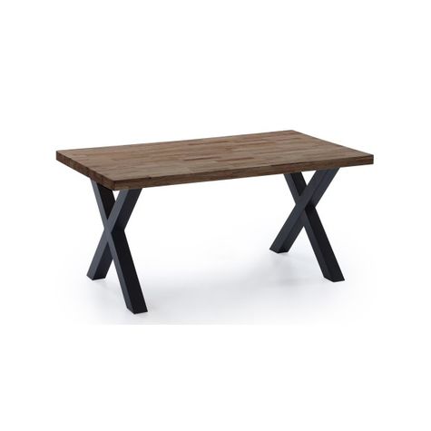 ADNATURA. Mesa Escritorio Chuck 120, Mesa Ordenador Madera Roble Oscuro y  Patas Metálicas Mate Negro. 120x60x73cm