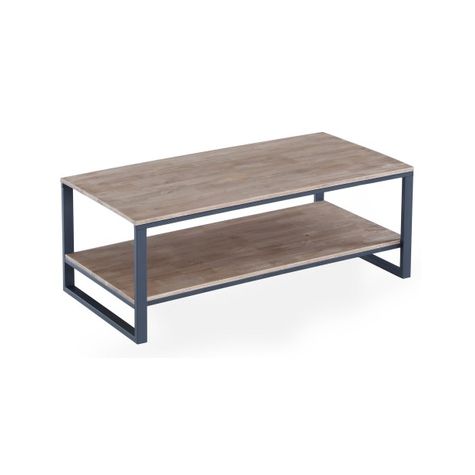 ADNATURA. Mesa de Centro Elevable Janis 120, Mesa Comedor Madera Roble  Cálido y Patas Metálicas Mate