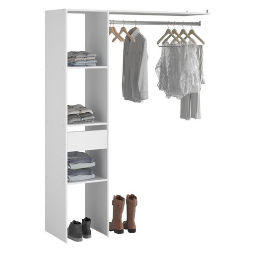 Armario Abierto, Vestidor Gontran 3 Cajones 214x141x205 Cm Color Blanco  Venta-unica con Ofertas en Carrefour