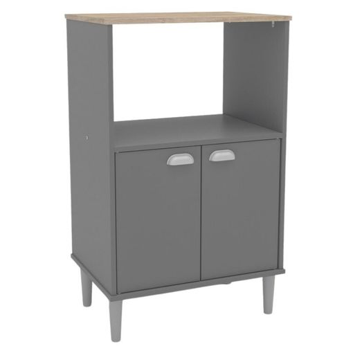 Mueble Auxiliar Cocina Microondas Color Gris Con Tapa Roble 58x95 Cm con  Ofertas en Carrefour