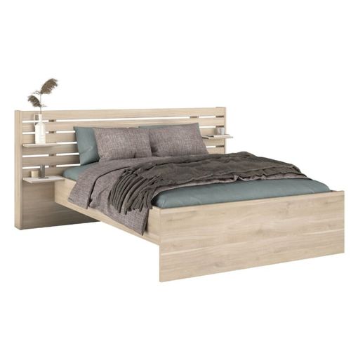 Estructura de cama madera maciza blanca 135x190 cm - Conforama