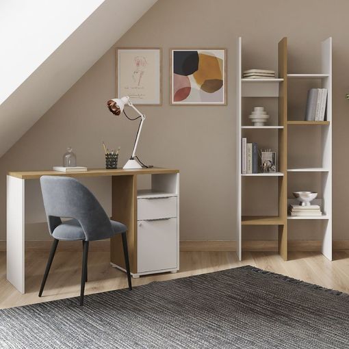 Mueble Estantería Noah. Librería Abierta Lineal Minimalista Con 8