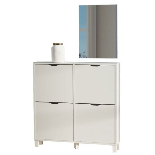 Zapatero Blanco Alto 3 Puertas Anzio Estilo Moderno Mueble Recibidor Entrada  Pasillo 129x80x24 Cm con Ofertas en Carrefour