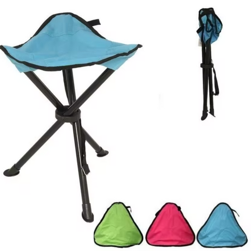 Relaxdays Taburete Plegable para Camping, Tela y Aluminio, Beige, 41x48x41  cm