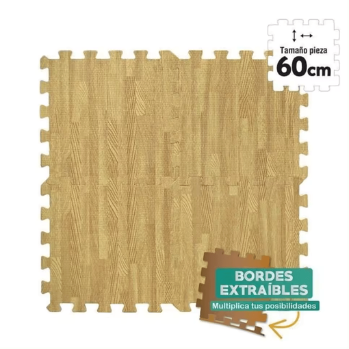 Alfombra Puzzle Parqué Madera Gris 4 Piezas (60x60 Cm) con Ofertas en  Carrefour