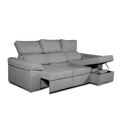 Sofa Chaise Longue Lytir Derecha Gris Perla Desenfundable Respaldo