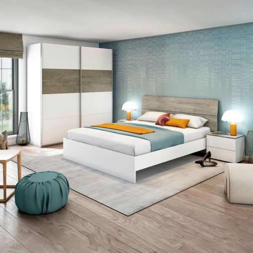 Pack Muebles Dormitorio En Color Cemento Y Blanco Con Vestidor con Ofertas  en Carrefour
