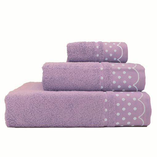 Briebe Polka Dots Juego Toallas Baño, 100% Algodón, Rizo 450gr, Set 3 Piezas  Ducha Manos