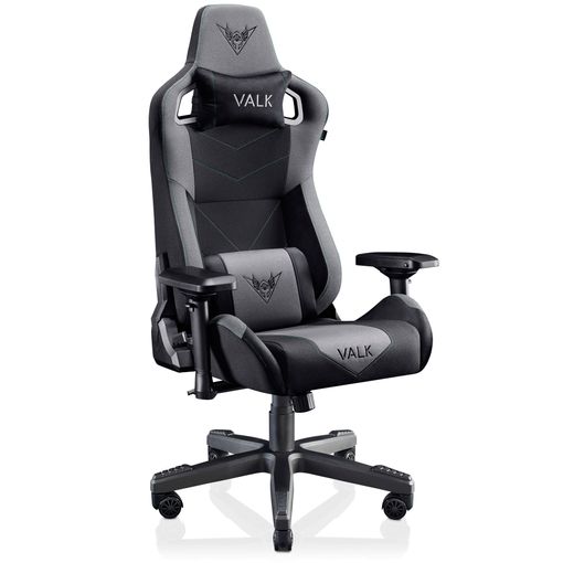 Silla Gaming ergonómica Silla de oficina con reposapiés tela negro