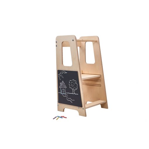 Torre De Aprendizaje Montessori Robincool Evolutive 40x44x90 Cm De Madera  Eco Con Altura Regulable Y Barra De Seguridad con Ofertas en Carrefour