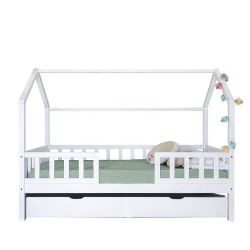 Cama Infantil Tipo Montessori, Casita Madera Natural Para Niño Y Niña, 90 X  190 Cm con Ofertas en Carrefour