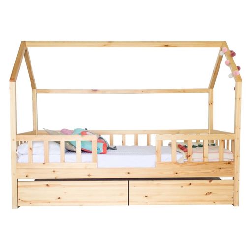 Cama Infantil Montessori casita con barandilla