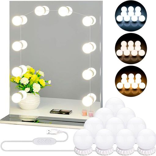 Luces Led Espejo Maquillaje Tocador 3 Tonos Luz con Ofertas en Carrefour